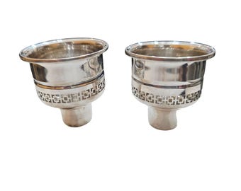 Vintage Sterling Pair Of Liner Cups For Candlesticks (A8837)