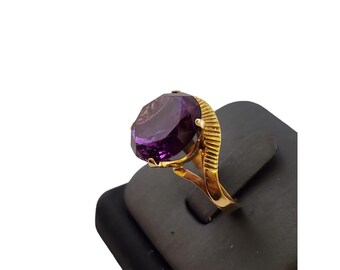 Vintage 5 Carat Moissanite 14kt Gold Ring Size 9.5 (A5275)