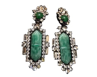 Vintage New Moans Couture Glass Earrings (A8717)