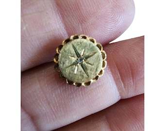 14Kt Gold MCM Design Tie Back With Diamond (No Back) (A1643)