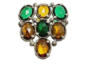 Antique Faceted Glass Brooch (A802)