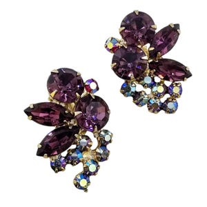 Vintage Juliana Rhinestone Clip Earrings (A8496)