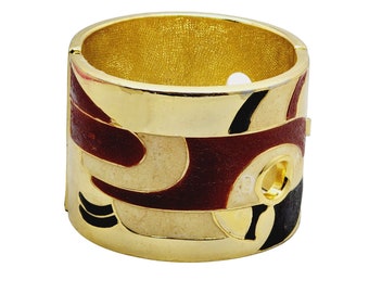 Vintage Rare Lanvin Paris Abstract Couture Runway Bangle Bracelet (A1170)