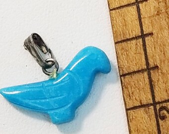 Vintage semi precious turq bird charm with bail 1