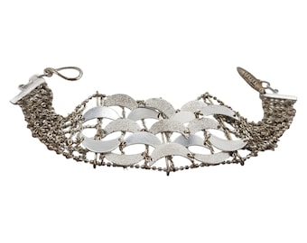 Vintage Silver Tone Bracelet Laundry By Shelli Segal (A3795)