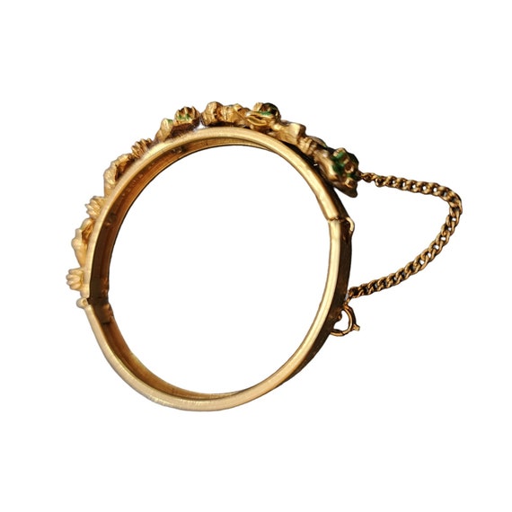 Vintage Unsigned Jewel Encrusted Bangle Bracelet (