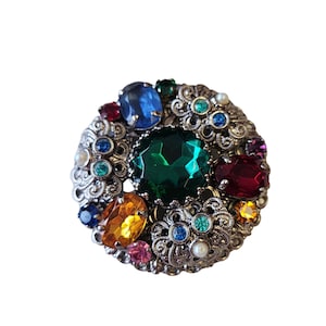 Vintage W. Germany Style Rahmglas-Brosche (A2225)