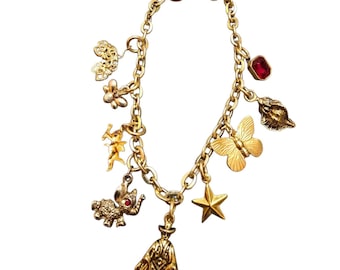 Vintage Dainty Multi Charm Bracelet (A8733)
