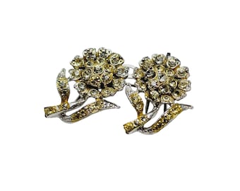 Vintage Signed Rare Coro Duette Small Flowers Brooch (A871)