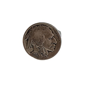 Vintage 1937 verstelbare buffelnikkelring (A1649)