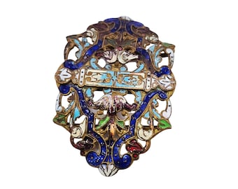 Antique Champleve French Stunning Buckle (A8653)