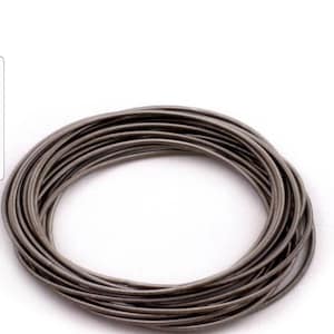 May include: A coil of silver-colored wire, likely for jewelry making or crafting.