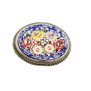 Vintage Older Mosaic Brooch w/ Handmade Frame (A794)