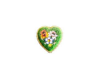 Vintage Mosaic Heart Brooch (A3148)