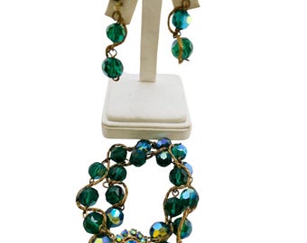 Pretty Bergere Ab Crystal And Woven Chain Bracelet and Earrings Set (A7856)
