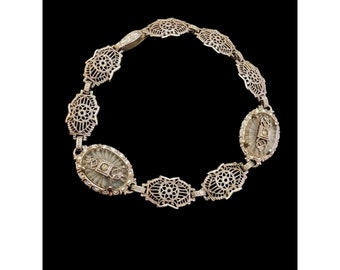 Spectacular Double Camphor Edwardian Filigree Bracelet (A4556)