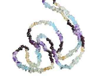 36" Vintage Precious Chip Loop Over Necklace (A2018)