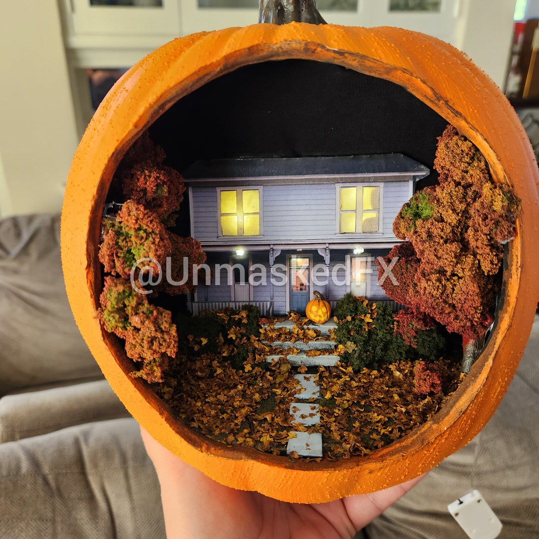 A Halloweeny House Pumpkin - by Unmaskedfx - Lights and Sound! - Etsy