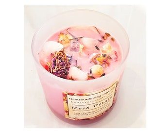 BEST SELLER - Rose Petals Homemade Soy Candles - by Dual Crossroads