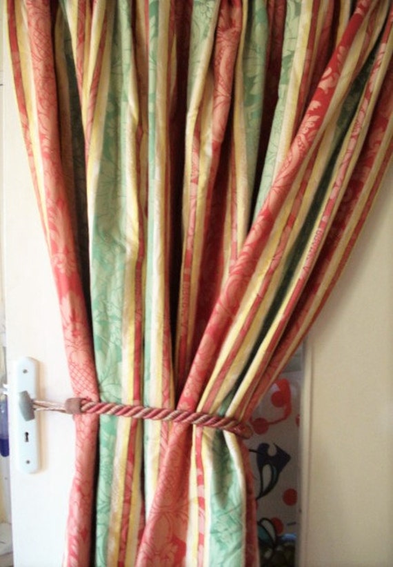 Vintage French Pair Of Heavy Chenille 110x80 Red Etsy