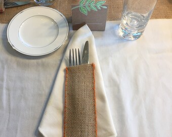 Silverware Burlap Pouches