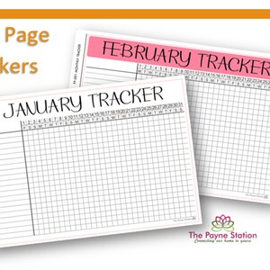 FP-001 Habit Tracker for your A5 Hobonichi Techo Cousin and Leuchtturm Medium Journal Planners in Landscape. Permanent or Removable