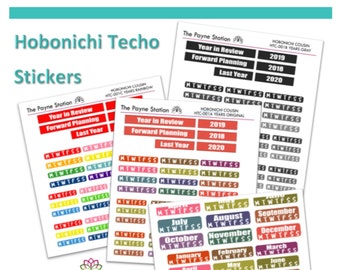 001 Year in Review for 2023 Cover Stickers sized for Hobonichi A5 Cousin, A6 Planner/Weeks Year in Review Cover Header Stickers