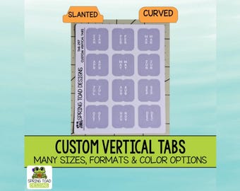 Custom Vertical Tabs: Laminated & Perforated, Curved or Slanted