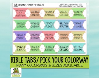 Customizable Bible Tabs: Laminated Stickers, Catholic Bible Option
