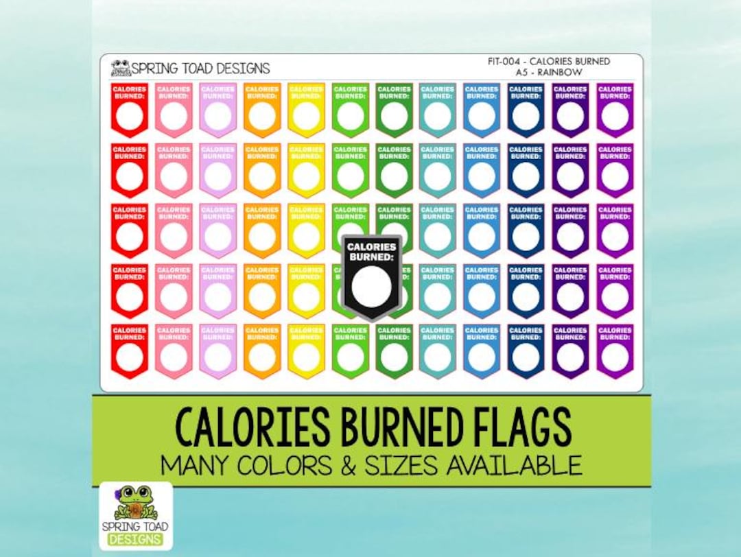 Calories Burned Flag Stickers: Fitness & Wellness Journal Labels - Etsy