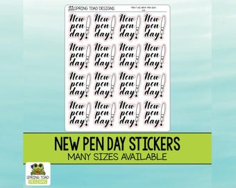 New Pen Day Stickers - Many Sizes Available