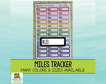 Miles Tracker Stickers: Fitness & Wellness Journal Labels