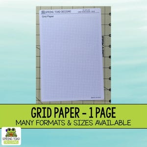 Grid Paper 1PG Sticker Full Page Cover for A5, B6, A6, B7 Passport and the Weeks. Available in Multiple Line Color Options