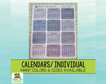 Calendar Month Stickers: Individual Planner & Journaling Labels