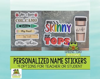 Personalized Name Stickers: Teacher Student Gift, 9 Designs