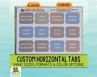 Custom Horizontal Tabs: Laminated & Perforated, Curved or Slanted