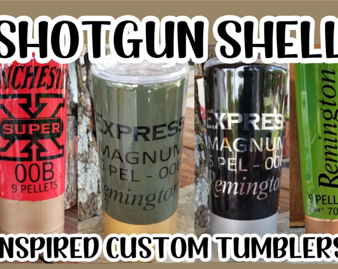 Featured listing image: CT-003 Shotgun Shell Inspired Custom Tumblers Epoxy/Stainless Steel 20oz Skinny Tumbler with Decal