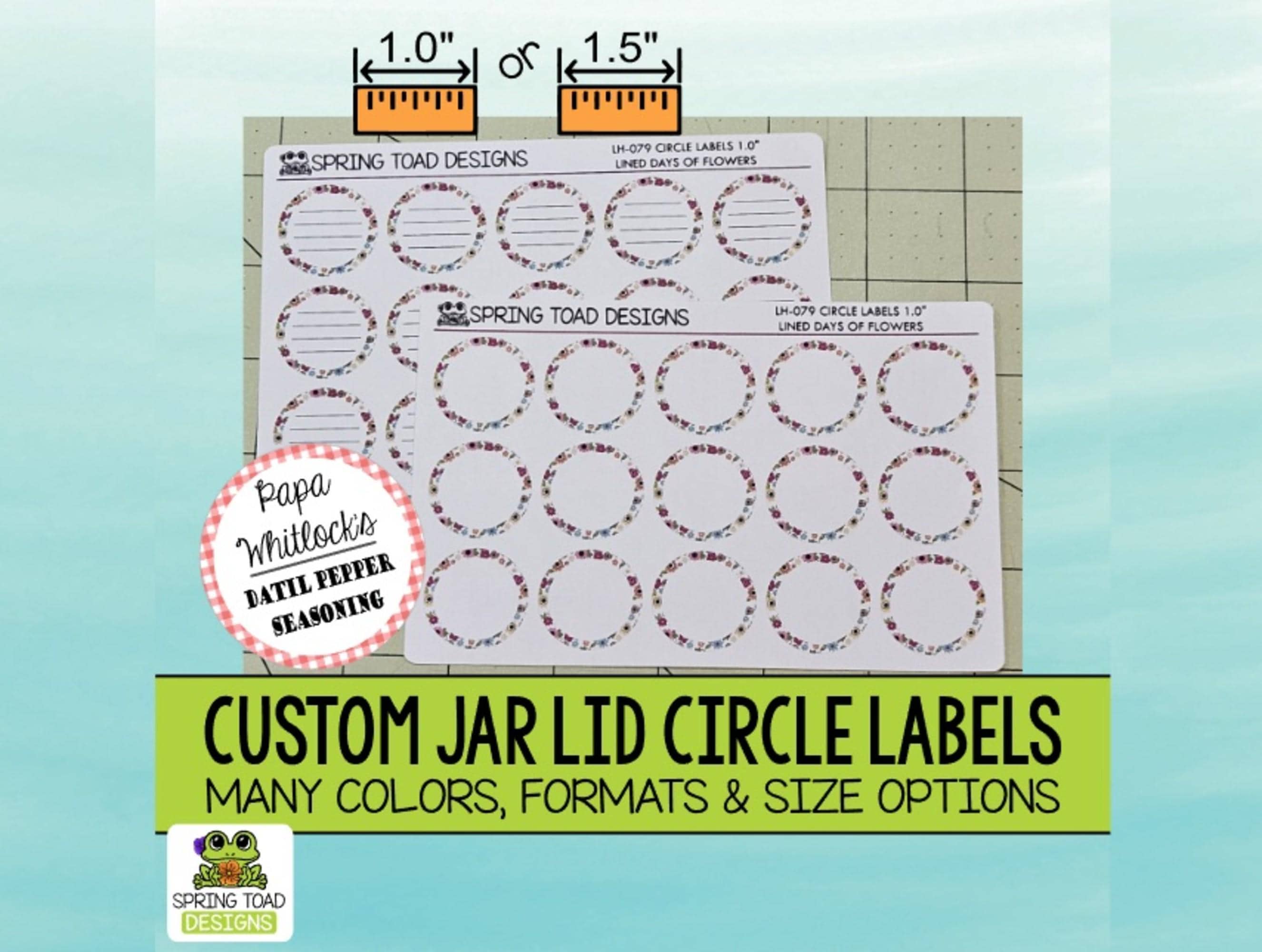 Custom Jar Lid Circle Labels, Stickers for Canning & Organization - Etsy