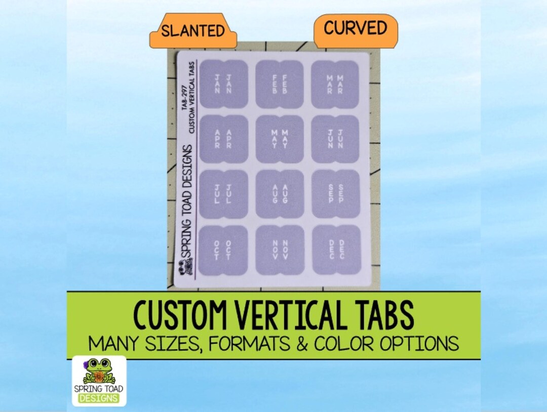 Custom Vertical Tabs: Laminated & Perforated, Curved or Slanted - Etsy