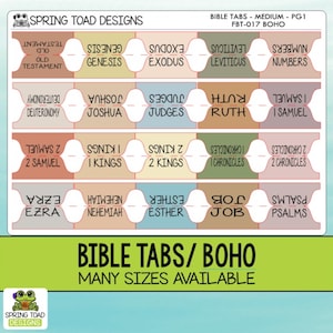 Boho Bible Tabs: Laminated Stickers, Catholic Bible Option