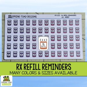 Autocollants de rappel de commande de renouvellement d'ordonnance ou de ramassage de médicaments pour vos besoins en matière de santé et de bien-être. Plusieurs couleurs et tailles disponibles.