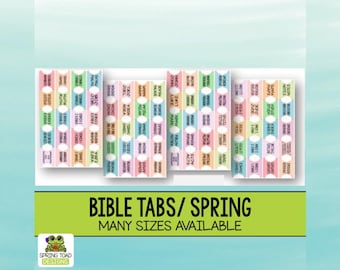 Spring Colors Bible Tabs: Laminated Stickers, Catholic Bible Option