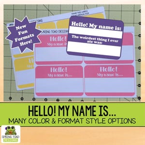 Hello! My Name Is. Customizable Name Tag Label Stickers for Party Event and Gatherings.