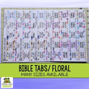 Tabs For Your Bible in Floral. Laminated. Available in 3 Different Sizes. Also available for Catholic Bibles.