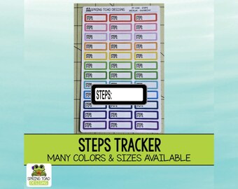 Steps Tracker Stickers: Fitness & Wellness Journal Labels