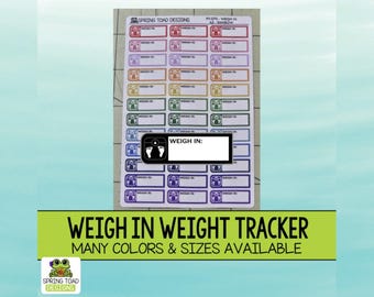 Weight Tracker Stickers: Fitness & Wellness Journal Labels