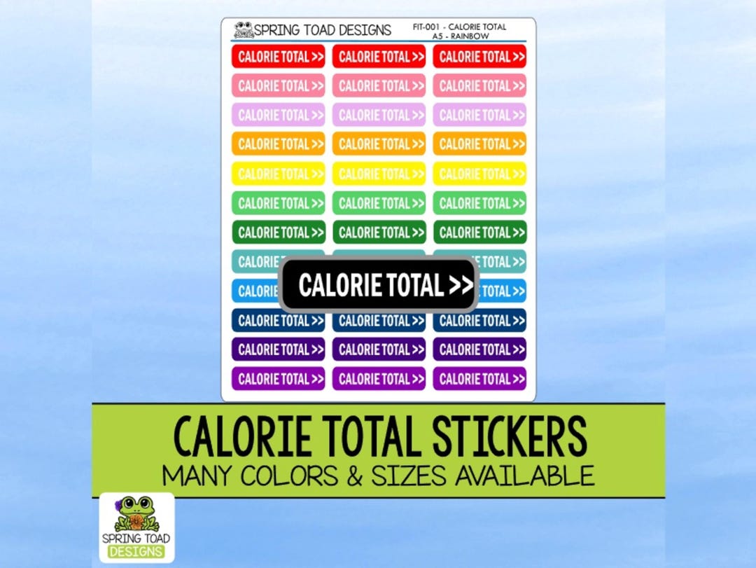 Calorie Total Label Stickers to Track Your Calorie Intake for Health ...