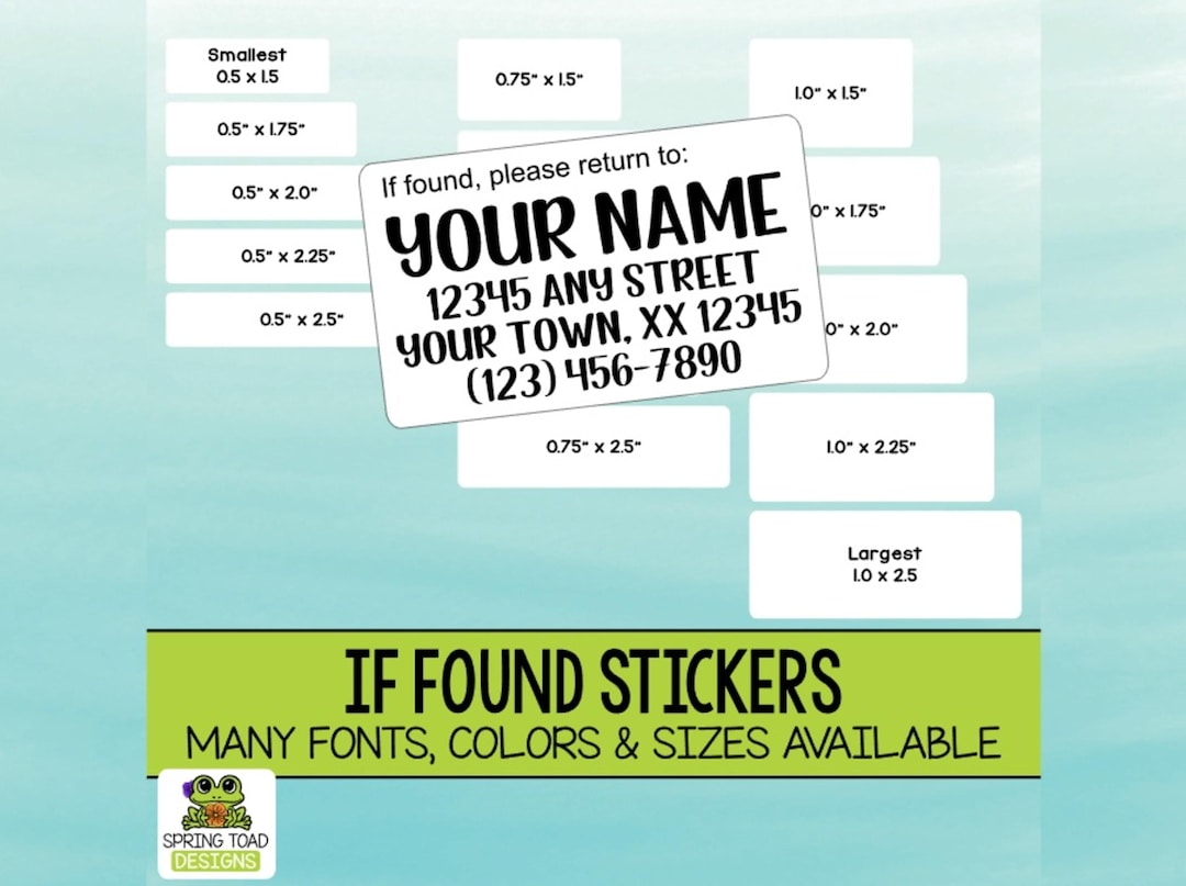 Found Sign Sticker Personalized If Found Stickers: Property & Organization Labels - Etsy