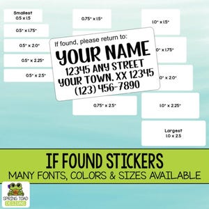 Personalized If Found Stickers: Property & Organization Labels