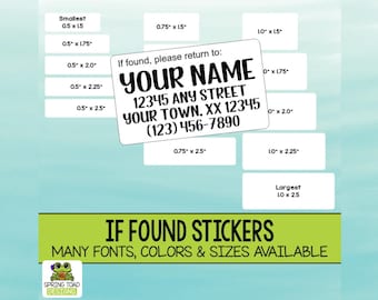 Personalized If Found Stickers: Property & Organization Labels
